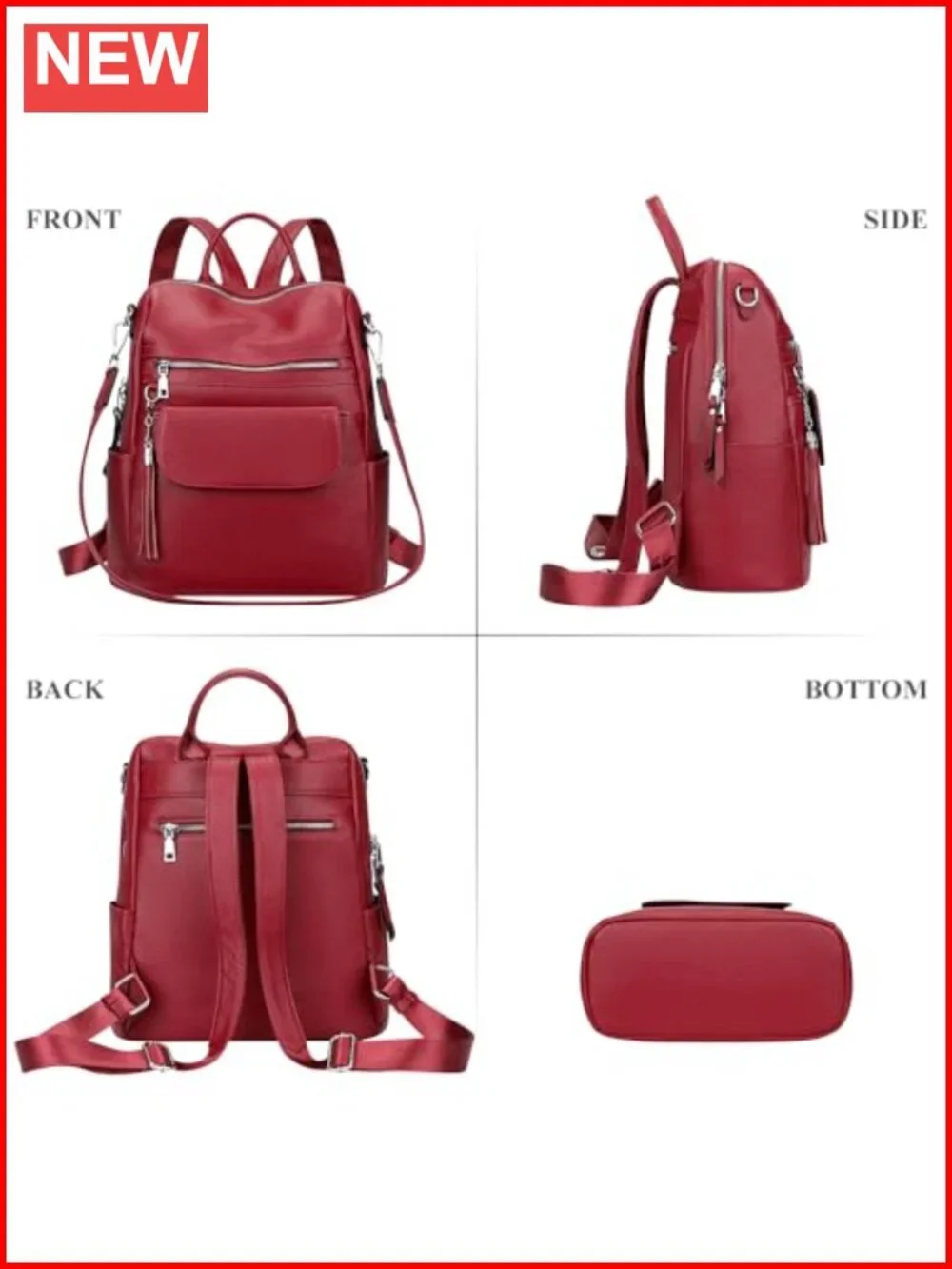 ALTOSY Genuine Leather Backpack Purse for Women Convertible Shoulder Bag